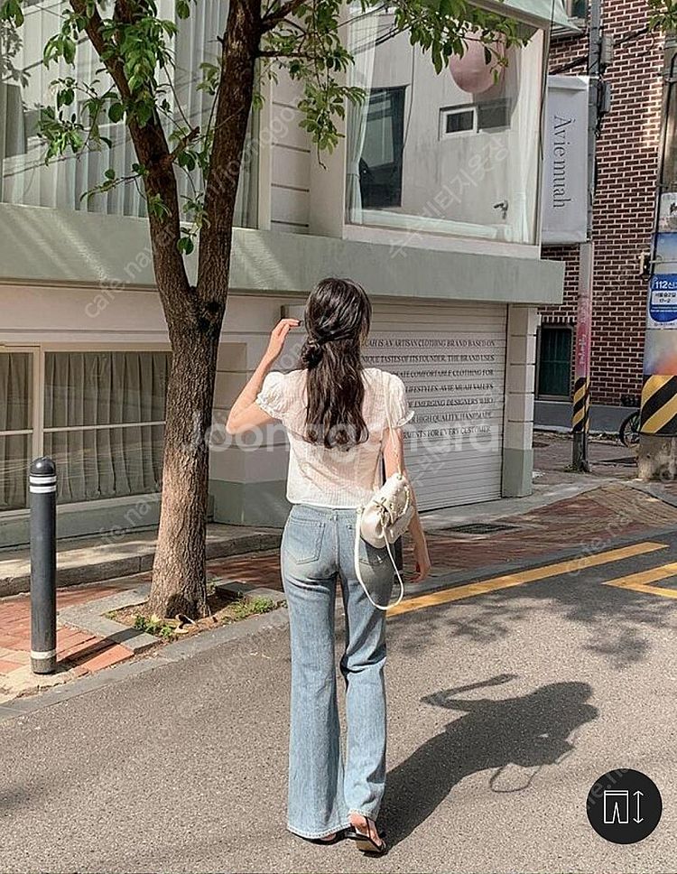 쇼퍼랜드 빈티지 워싱 세미 부츠컷 데님 팬츠 M사이즈(...--5