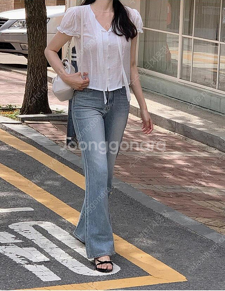 쇼퍼랜드 빈티지 워싱 세미 부츠컷 데님 팬츠 M사이즈(...--6