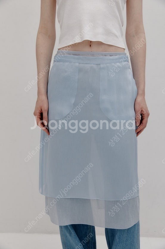 파르벵 레이어드 스커트 블루 S사이즈--0