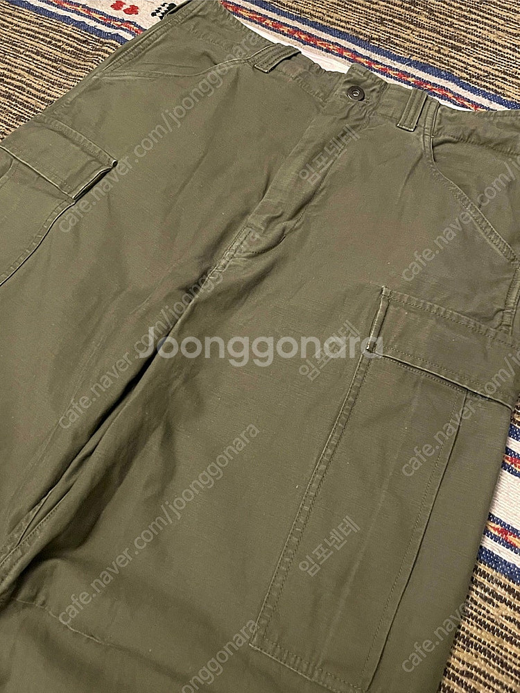 (1/30)rough side 러프사이드 사틴 밀리터리 카고팬츠 올리브--1