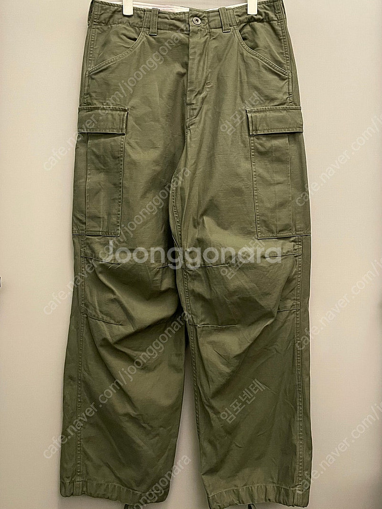 (1/30)rough side 러프사이드 사틴 밀리터리 카고팬츠 올리브--7