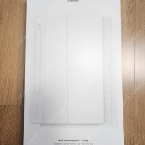 갤럭시탭 S9, S9FE, S10FE 용 AI 키 키보드 북커버 케이스 화이트 거의 새것