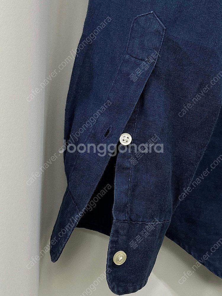 폴로 랄프로렌 인디고 네이비 린넨 버튼다운 셔츠 남방--7