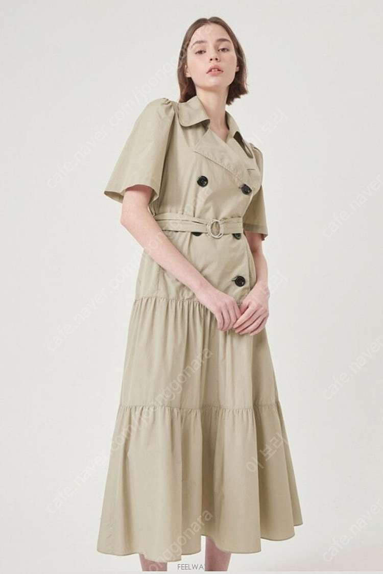 한섬 더스토어 THE STORE 더블 버튼 티어드 셔츠 원피스 이미지