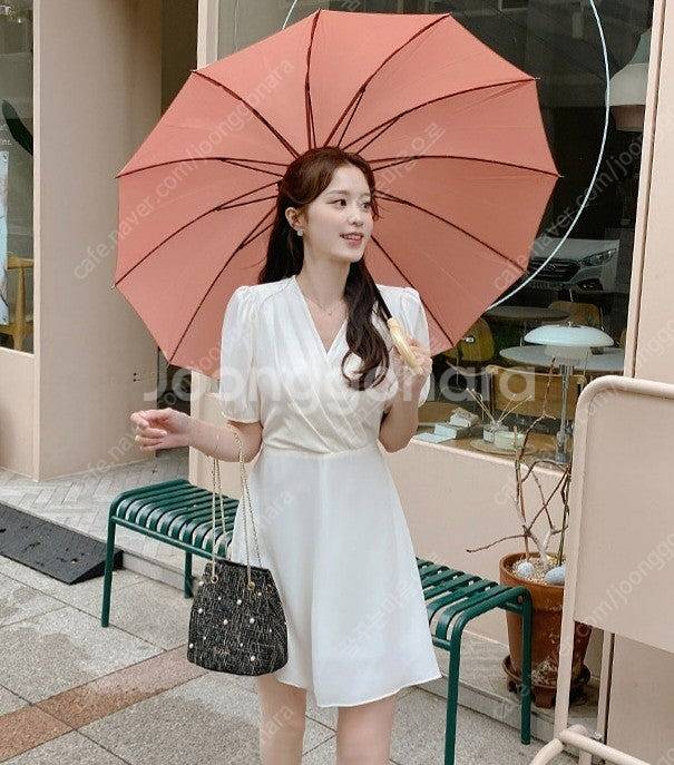아뜨랑스 랩디자인 쉬폰 원피스--6