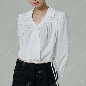 에잇세컨즈 코튼 랩 블라우스 새상품
