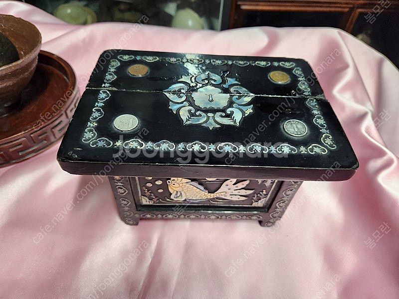 근대사//통영자개 돈통--1