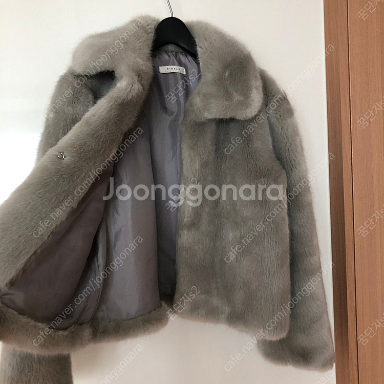 에코퍼 페이크 밍크퍼 출근룩 올드머니룩 그레이 자켓 퍼...--6