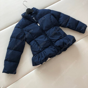 폴로 걸즈 M 여아 네이비 프릴 패딩 점퍼 자켓 다운 POLO 키즈 아동