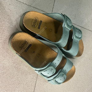 숄 scholl 코르크 슬리퍼 아쿠아마린 37사이즈