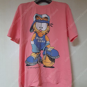 90's 빈티지 가필드 반팔 티셔츠 핑크