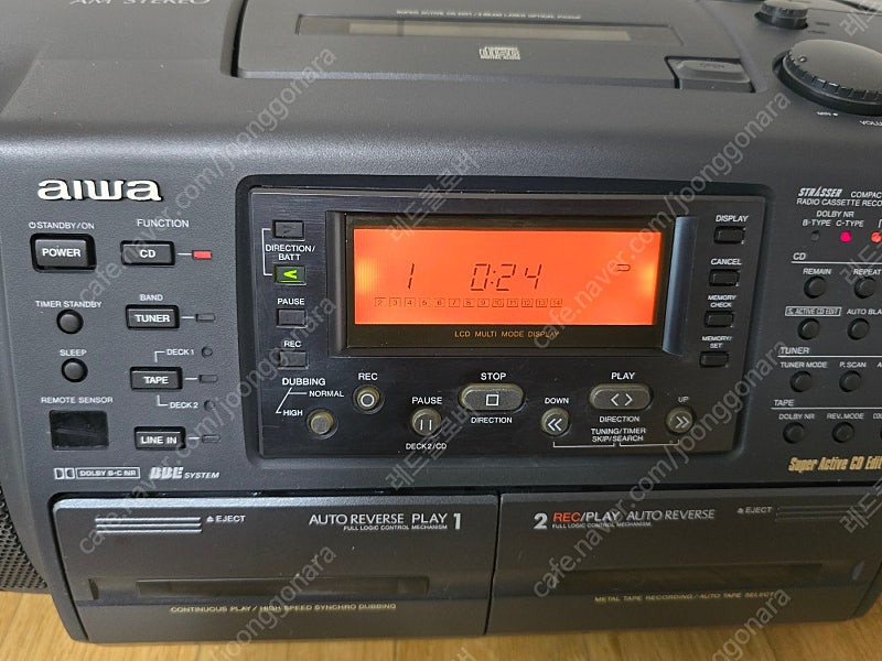 아이와 AIWA CSD-SR80 AM 스테레오 CD 붐박스, 라디오, 더블테크 이미지