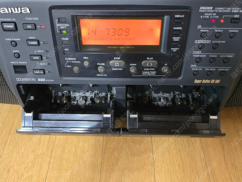 아이와 AIWA CSD-SR80 AM 스테레오 CD 붐박스, 라디오, 더블테크 이미지