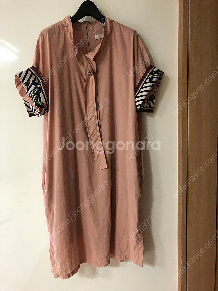 한섬 핑크 SJSJ 반팔 원피스 출근룩 올드머니룩 하객...--0