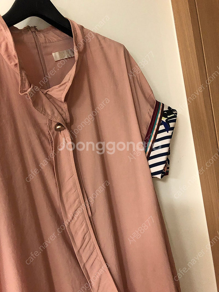 한섬 핑크 SJSJ 반팔 원피스 출근룩 올드머니룩 하객...--3