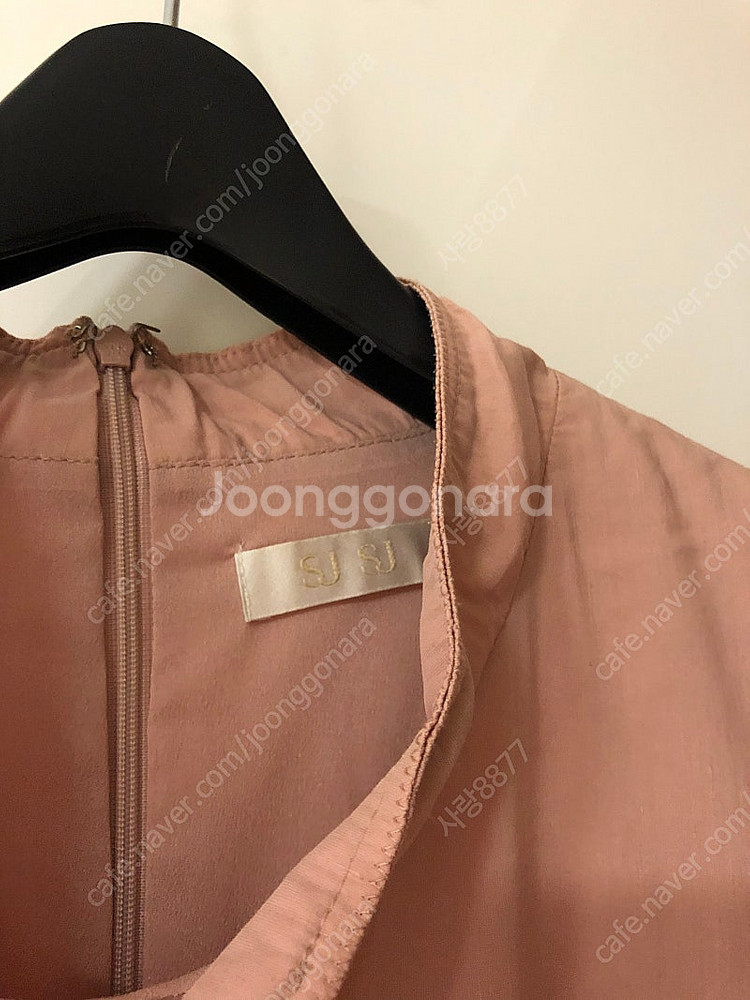 한섬 핑크 SJSJ 반팔 원피스 출근룩 올드머니룩 하객...--6