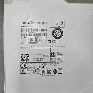 DELL HDD SAS 20TB 판매(미사용, 서버/스토리지 전용)