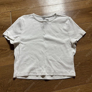 H&M 디바이디드 흰색 반팔 크롭티 L