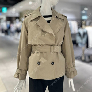 나이스클랍 숏 벨티드트렌치자켓
