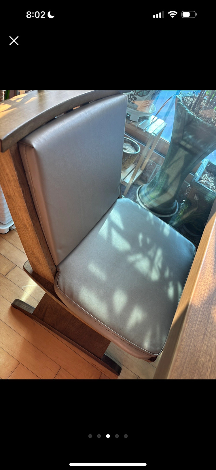 반값이하처분 브랜드가구 원목 테이블+ 브랜드원목가죽 회전의자 2개 세트 이미지