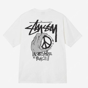 Stussy Peace Hand Pigment dyed T-Shirt Natural 스투시 피스 핸드 피그먼트 다이드 티셔츠 내츄럴 미디움