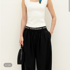 오르 orr 슬리브리스 스퀘어 니트 아이보리