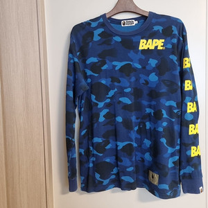 BAPE 베이프 블루 카모 팔로고 긴팔 티셔츠