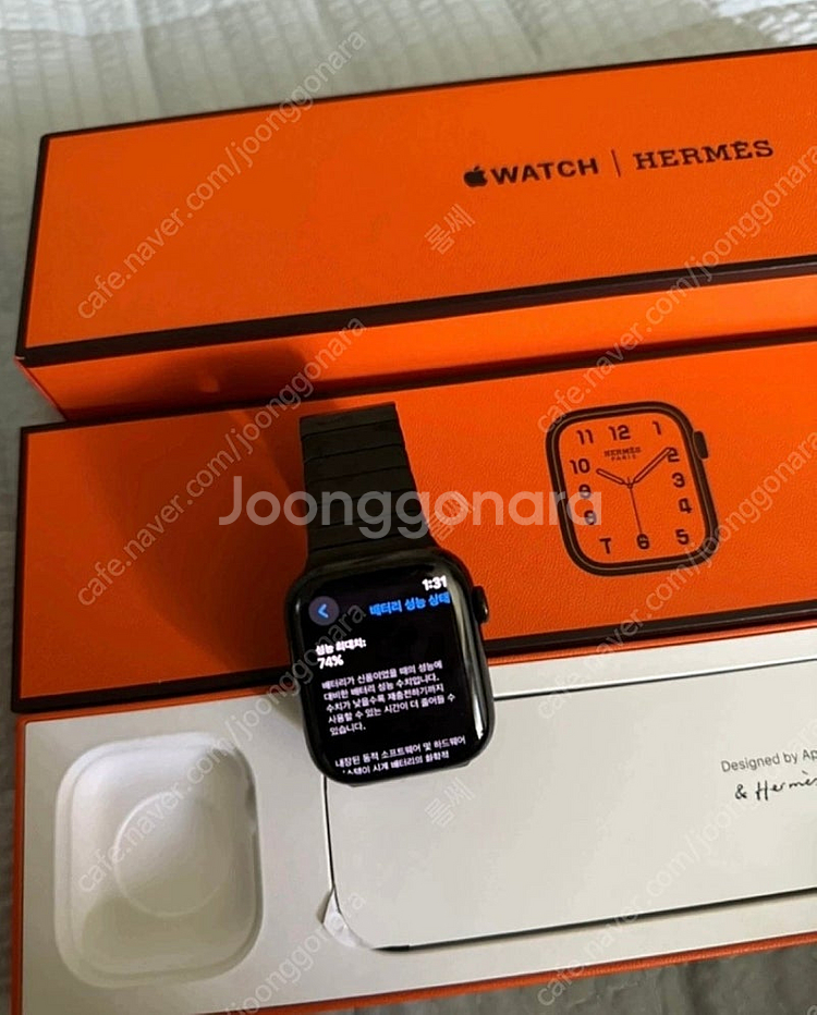 애플워치7 에르메스 누아르 45mm 스테인리스--3
