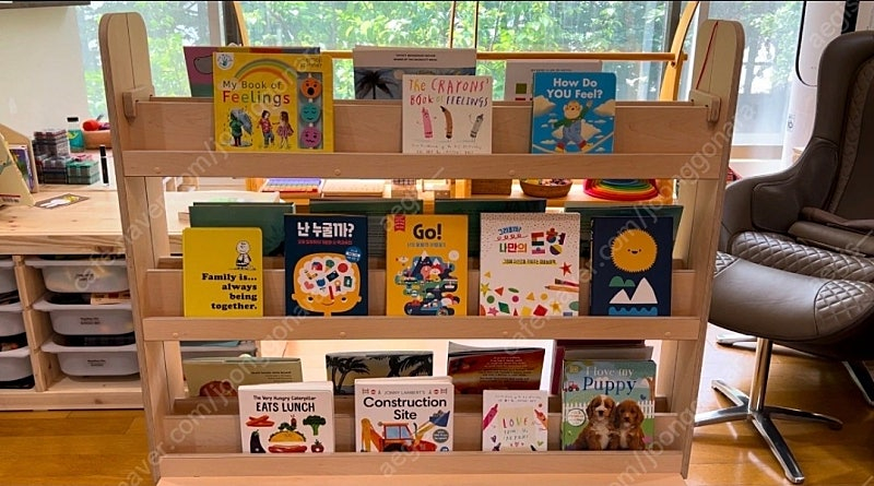 란가구 멀티전면책장 2세트 - 우드 이미지