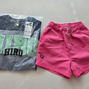 히로 25fw 캠퍼스 베이직 티셔츠 네이비or버터110+아레나 핑크쇼츠110 일괄
