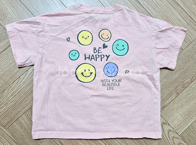 J.ROOM 핑크 스마일 반팔티 (사이즈M, 3~5세) 판매합니다--1