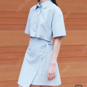 구호플러스 컷아웃 원피스 블루 001