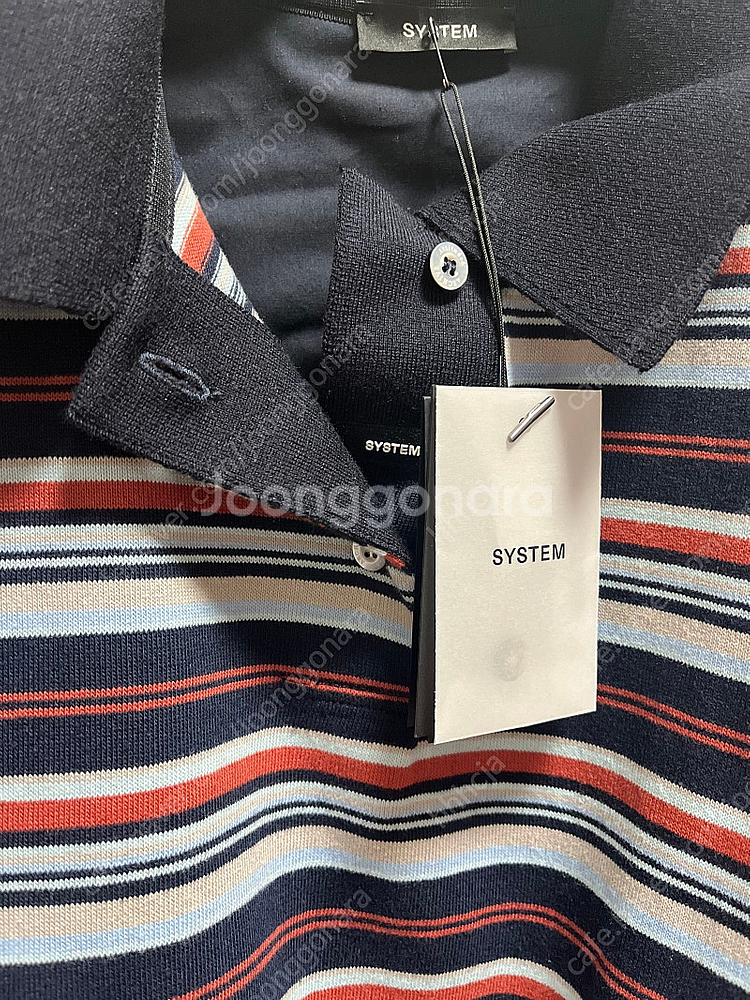 한섬 시스템 드로우스트링 스트라이프 탑--8