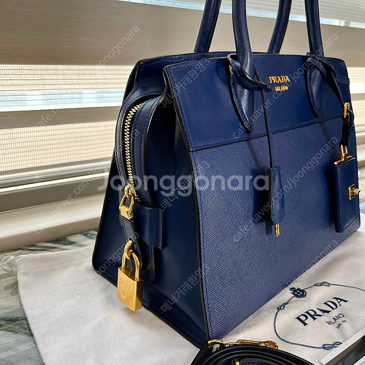 프라다 에스플러네이드 토트 숄더백 블루 여성가방--3