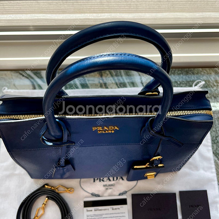 프라다 에스플러네이드 토트 숄더백 블루 여성가방--5