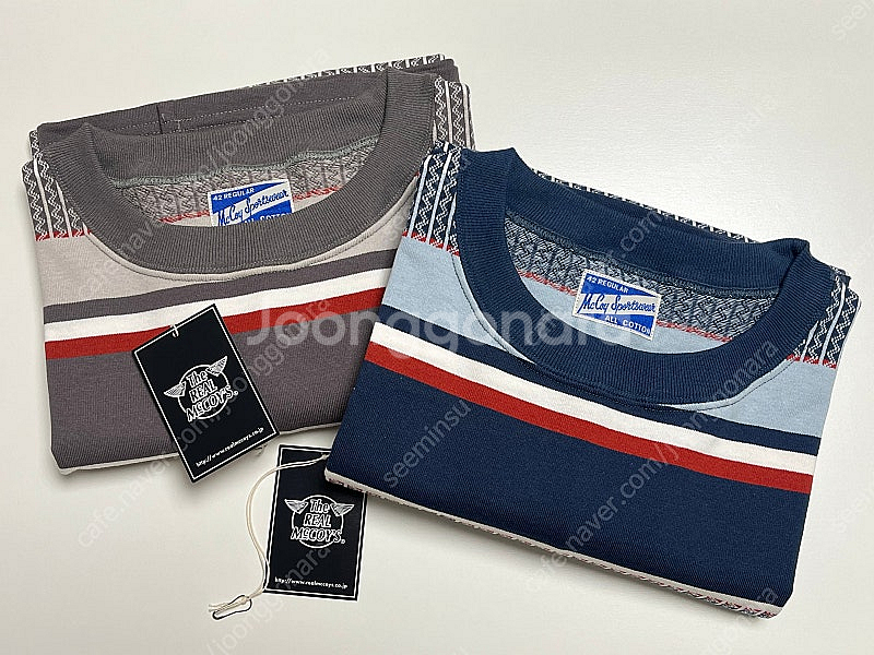 [XL] 리얼맥코이 24SS 스트라이프 반팔티 2종 새...--0