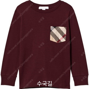 버버리 키즈 체크 긴팔 티셔츠(롱 슬리브) 4y