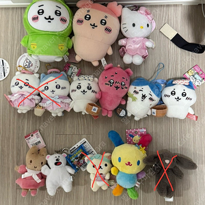 치이카와, 헬로키티, 젤리캣, 리락쿠마, 우사하나 인형