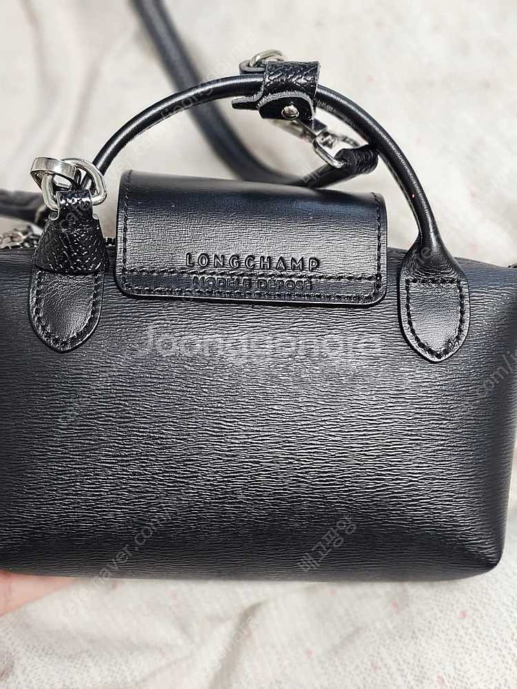롱샴 르 플리아쥬 시티 미니 핸들 파우치 백 블랙--9