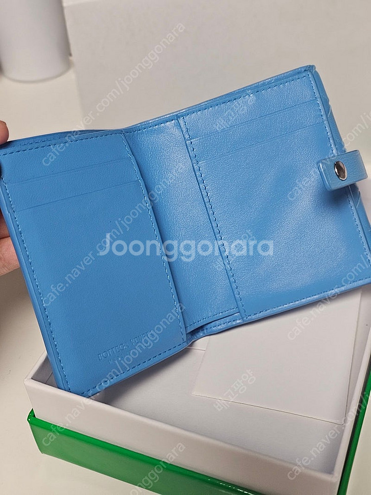 보테가 베네타 여성 반지갑 카드지갑 동전 지갑 블루--8