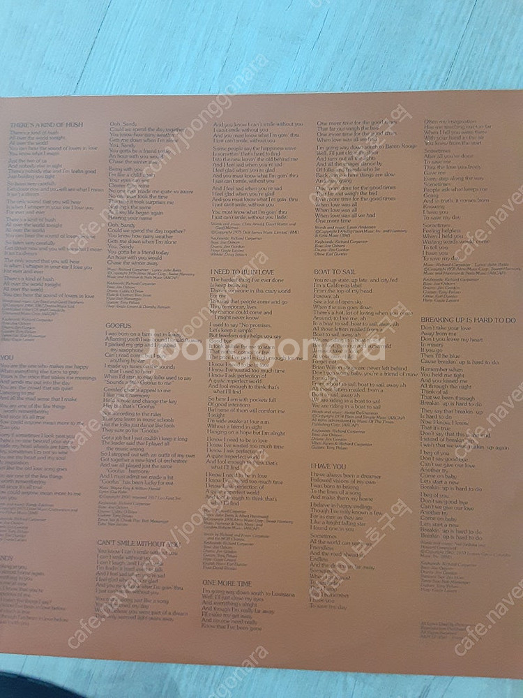 카펜터즈 LP 수입--2