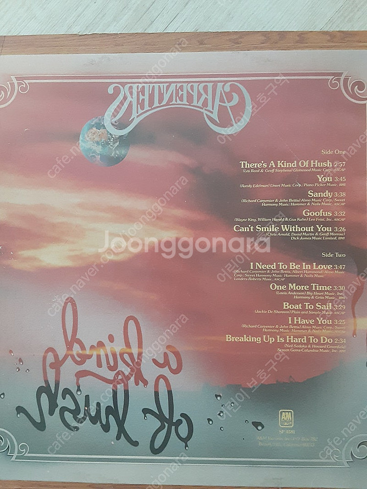 카펜터즈 LP 수입--3