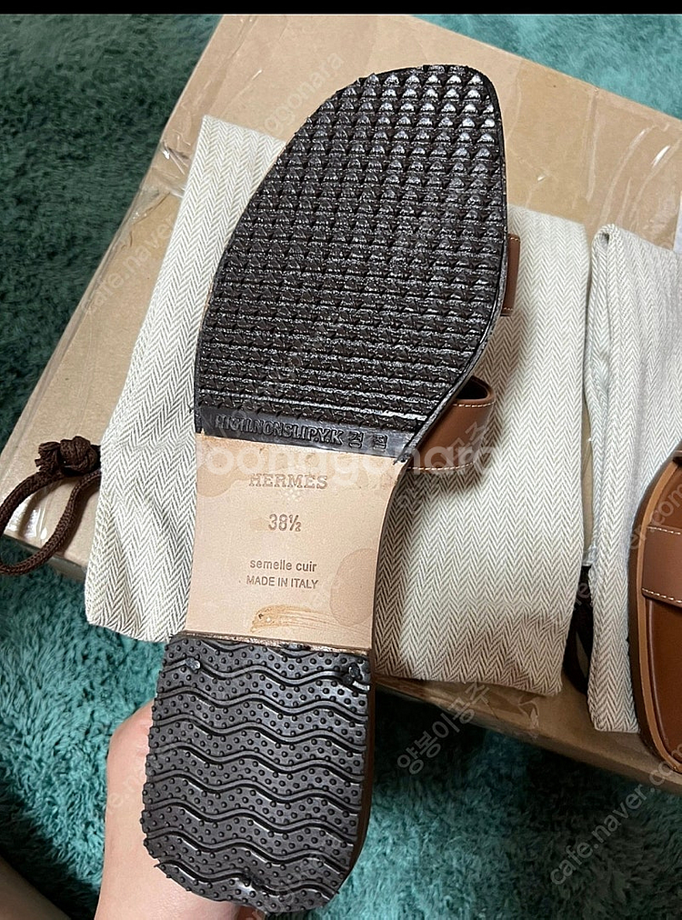 정품 에르메스 오란 골드(38하프)--3