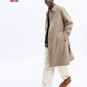 Uniqlo&JW ANDERSON 유니클로JW앤더슨 23's 체크 트렌치코트 XXL 105~110 오버핏 발마칸 클래식 체크코트 롱코트 패딩코트