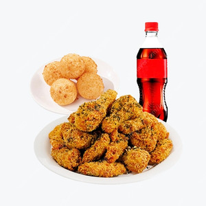60계치킨 크크크치킨+치즈볼+콜라1.25L (25,500원)