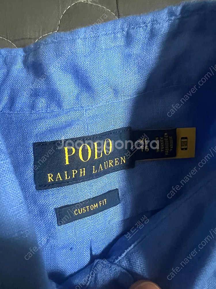 [새상품] 폴로 커스텀핏 린넨 긴팔셔츠XL 블루--2