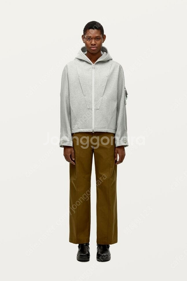 솔리드옴므 그레이 후드 집업 점퍼 50사이즈--0