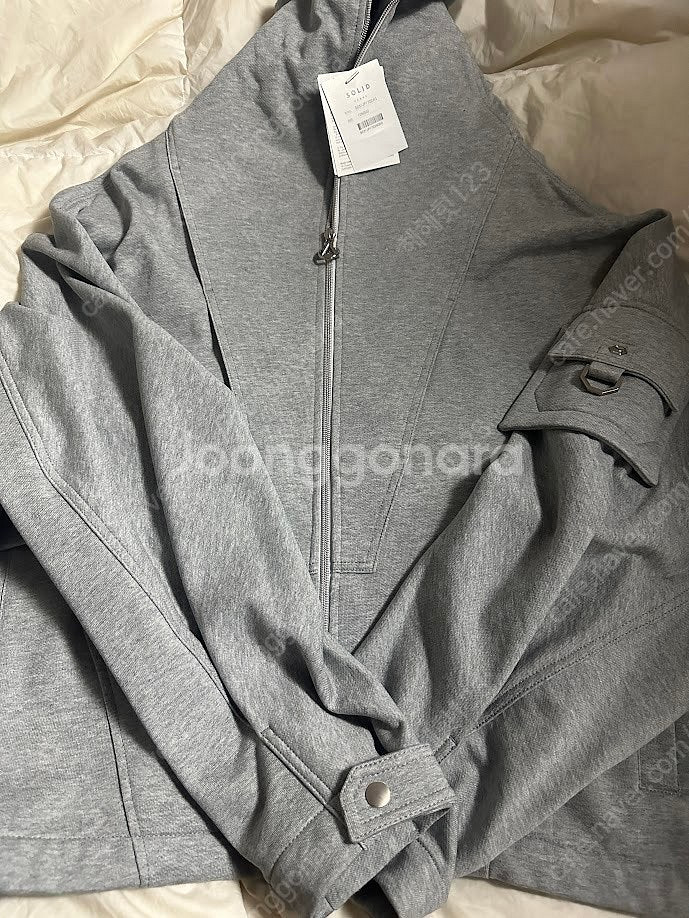 솔리드옴므 그레이 후드 집업 점퍼 50사이즈--1