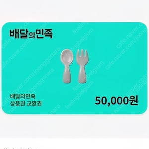 배달의 민족 모바일 금액권 5만원