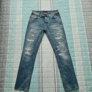 완료) 누디진 grim tim 22 months destroyed repair vintage wash jean 그림팀 22먼스 디스트로이드 연청워싱진.